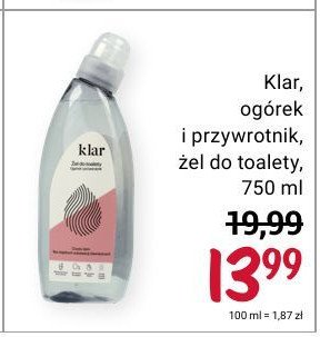 Żel do toalety ogórek i przywrotnik Klar promocja