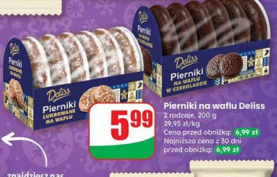 Pierniki na waflu Deliss 2 rodzaje promocja w Dino