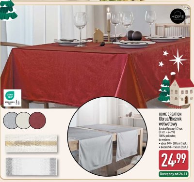 Obrus welwetowy 140x200  cm promocja w Aldi