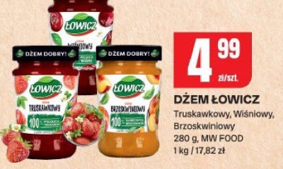 Dżem Łowicz Truskawkowy, Wiśniowy, Brzoskwiniowy MW FOOD promocja w Chorten