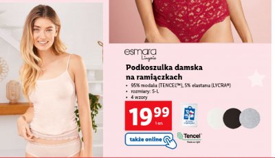 Podkoszulka damska na ramiączkach s-l Esmara lingerie promocja
