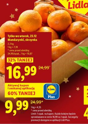 Mandarynki skrzynka promocja w Lidl