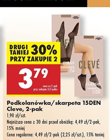 Skarpetki 15 den Cleve promocja w Biedronka