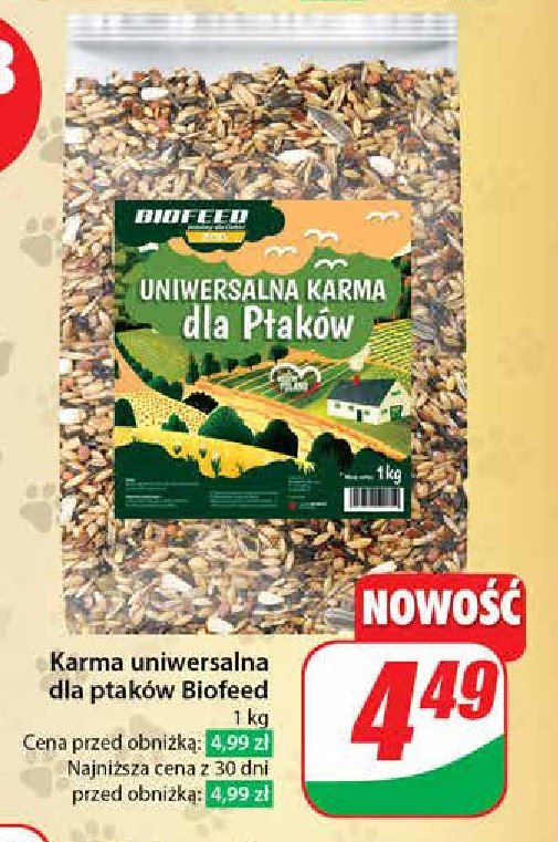 Karma dla ptaków uniwersalna BIOFEED promocja w Dino