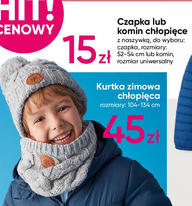 Czapka + komin chłopięcy 52-54 cm promocja