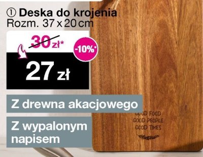 Deska do krojenia 37 x 20 cm promocja w Woolworth