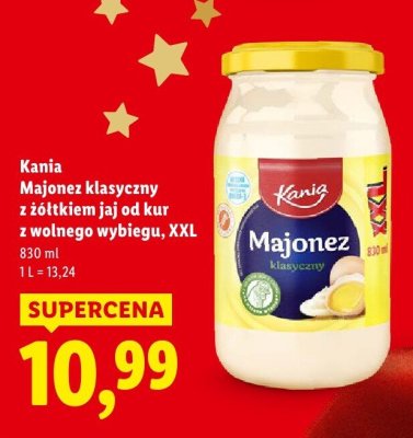 Majonez Kania Majonez klasyczny z żółtkiem jaj od kur z wolnego wybiegu, XXL promocja w Lidl
