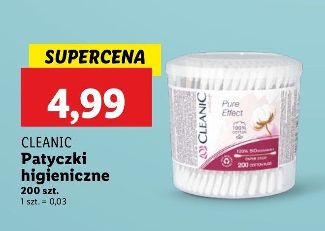 Patyczki higieniczne pudełko okrągłe pure effect Cleanic promocja