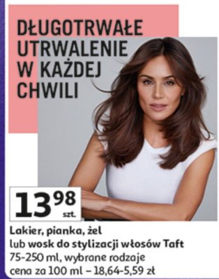 Lakier, pianka, żel lub wosk do stylizacji włosów Taft promocja w Auchan