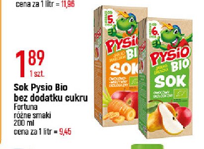 Sok jabłko-gruszka Pysio bio promocja