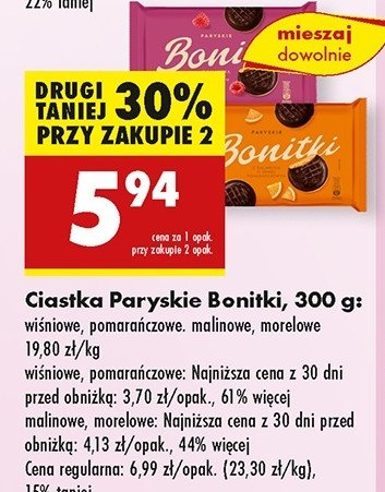 Ciastka paryskie malinowe Bonitki promocja w Biedronka