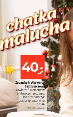 Zabawka frytkownica beztłuszczowa zawiera: 8 elementów imitujących jedzenie, sos oraz talerzyk zasilanie bateryjne: 3 x AA promocja w Dealz