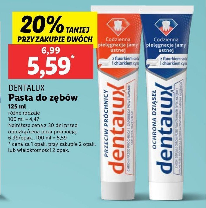 Pasta do zębów ochrona dziąseł Dentalux promocja