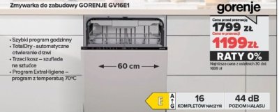 Zmywarka do zabudowy GV16E1 promocja w NEONET
