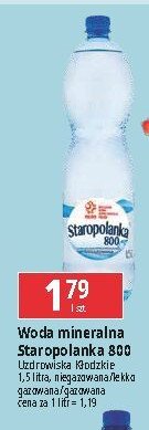 Woda lekko gazowana Staropolanka 800 promocja