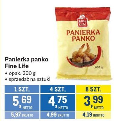Panierka panko Fine Life promocja w Makro