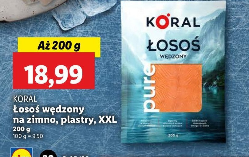 Łosoś wędzony pure Koral promocja w Lidl