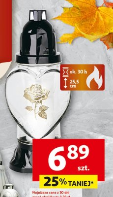 Znicz szklany serce promocja w Auchan