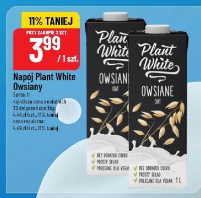 Napój Plant White Owsiany Sante 1l promocja w POLOmarket