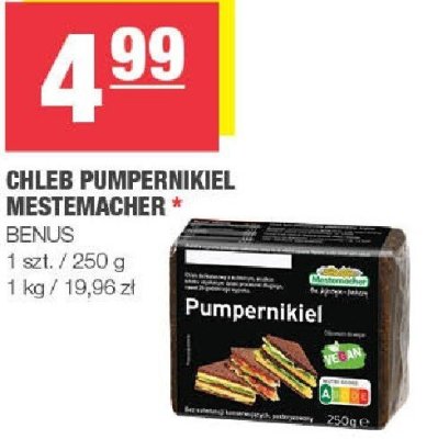 Chleb Pumpernikiel Mestemacher Benus promocja w SPAR