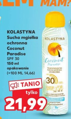 Mgiełka do opalania spf30 Kolastyna coconut paradise promocja