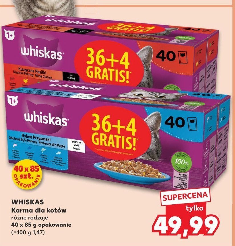 Karma dla kota rybne przysmaki Whiskas promocja