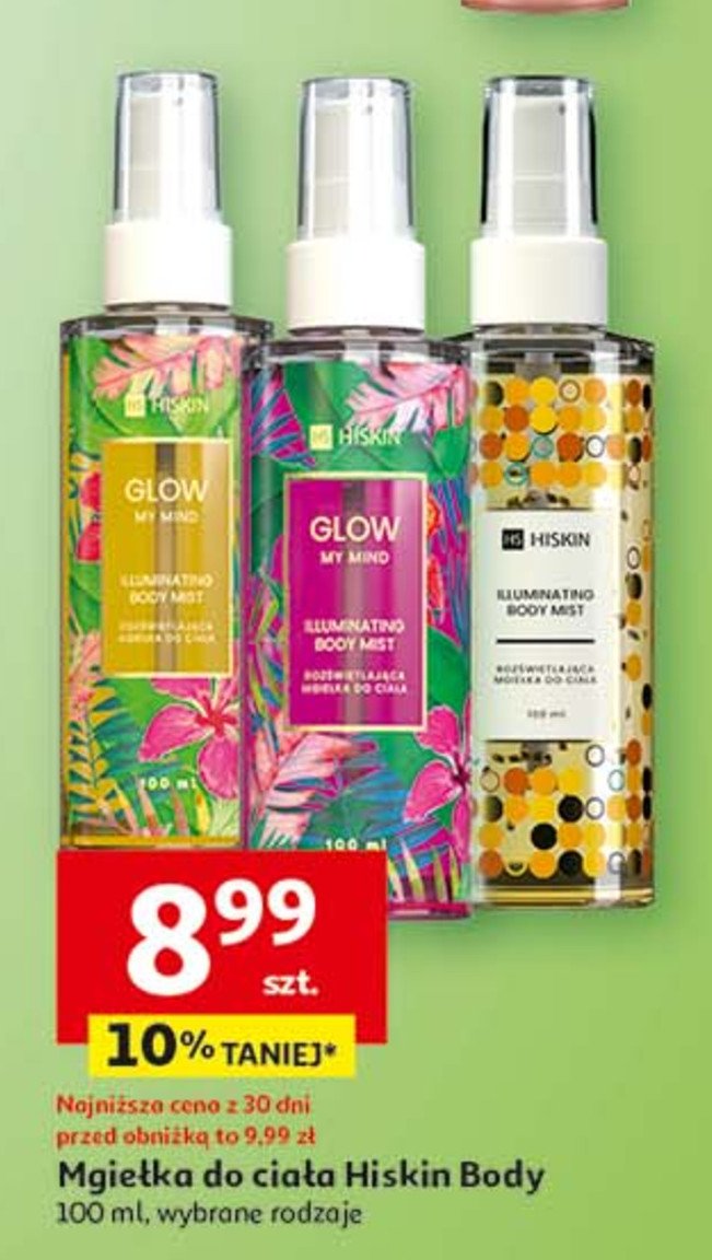 Mgiełka do ciała glow my mind gold Hiskin promocja w Auchan