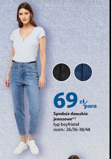 Spodnie jeansowe damskie 26/36-38/48 Auchan inextenso promocja