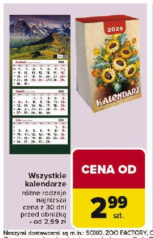 Kalendarz trójdzielny promocja