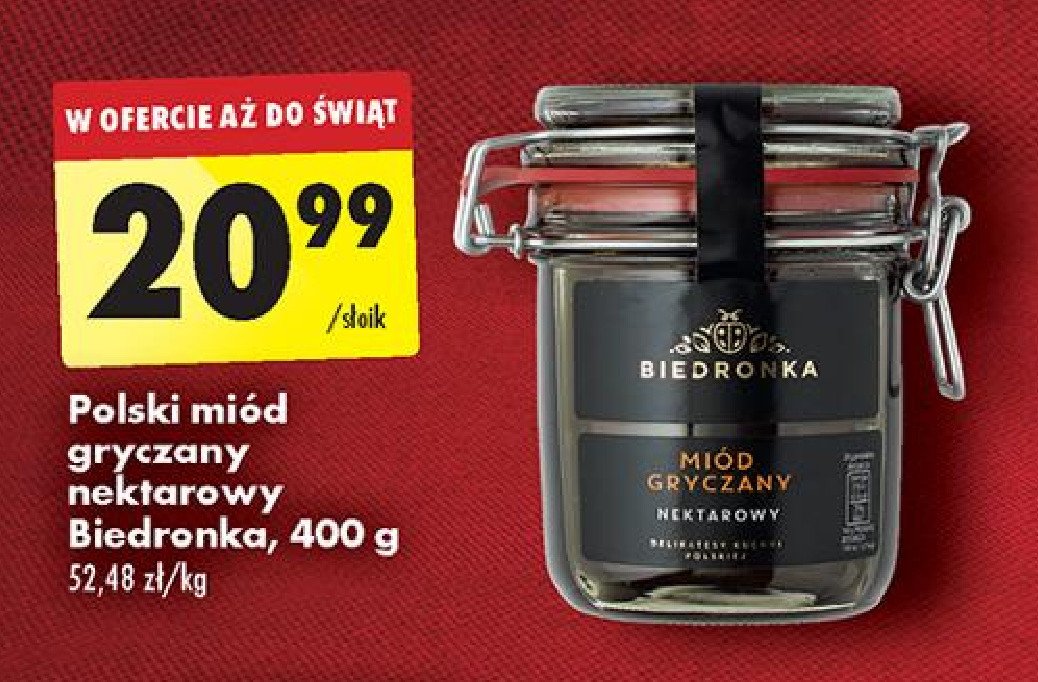 Miód gryczany nektarowy Biedronka promocja