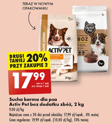 Karma dla psa z z kurczakiem Activ pet promocja w Biedronka