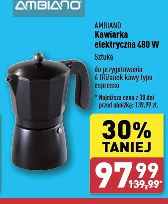 Kawiarka elektryczna 480 w AMBIANO promocja