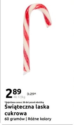 Świąteczna laska cukrowa różne kolory promocja w Action