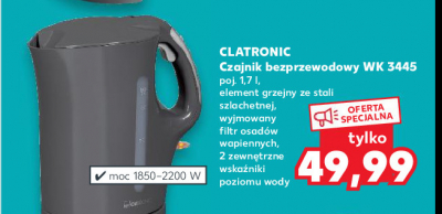 Czajnik wk3445 czarny Clatronic promocja