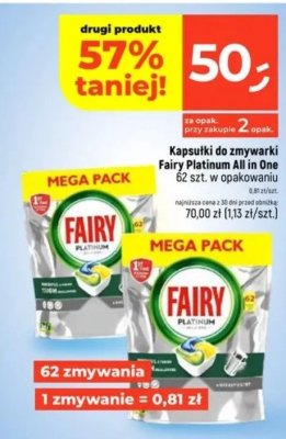 Kapsułki do zmywarki Fairy Platinum All in One promocja w Dealz