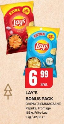 Chipsy lay's bonus pack ziemniaczane papryka, fromage Frito-Lay promocja w Chorten