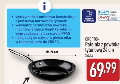 Patelnia z powłoką tytanową 24 cm promocja w Aldi