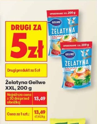 Żelatyna XXL DRUGA ZA 5 ZŁ promocja w Biedronka