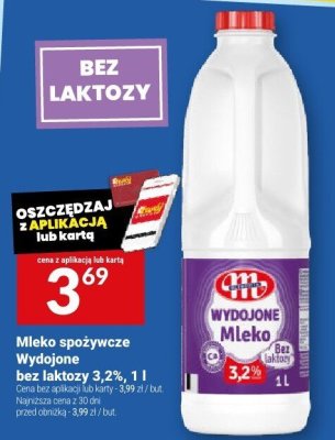 Mleko spożywcze Wydojone bez laktozy 3,2%, 1 l promocja w Twój Market