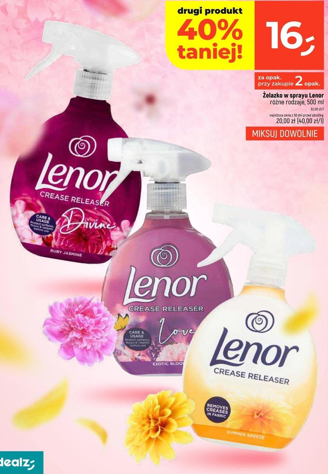 Płyn na zagięcia love Lenor crease releaser promocja