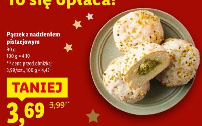 Pączek z nadzieniem pistacjowym promocja w Lidl
