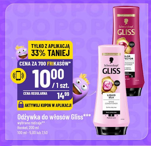 Odżywka do włosów Gliss kur ultimate color promocja w POLOmarket