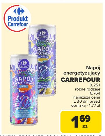 Napój energetyzujący classic Carrefour classic promocja w Carrefour Market