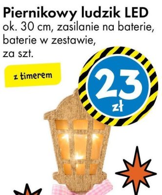 Piernikowy ludzik LED ok. 30 cm promocja w Tedi