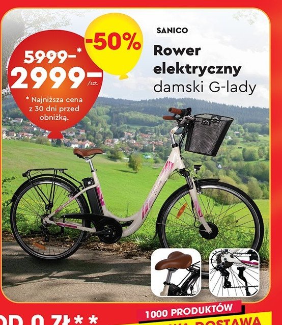 Rower elektryczny g-lady SANICO promocja w Biedronka