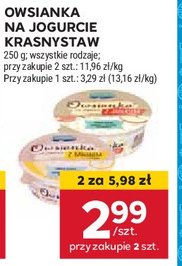 Owsianka na jogurcie z bananem Krasnystaw promocja