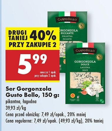 Gorgonzola łagodna Gustobello promocja