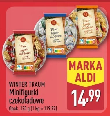 Minifigurki czekoladowe niedźwiedź Wintertraum promocja w Aldi