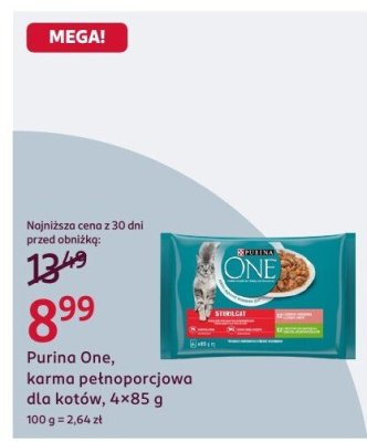 Karma pełnoporcjowa dla kotów, 4x85 g promocja w Rossmann