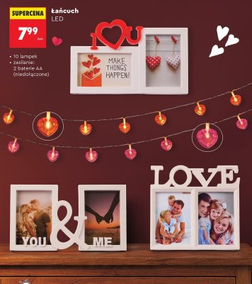 Łańcuch LED 10 lampek zasilanie 2 baterie AA promocja w Biedronka